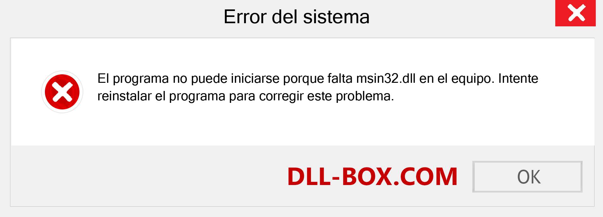 ¿Falta el archivo msin32.dll ?. Descargar para Windows 7, 8, 10 - Corregir msin32 dll Missing Error en Windows, fotos, imágenes